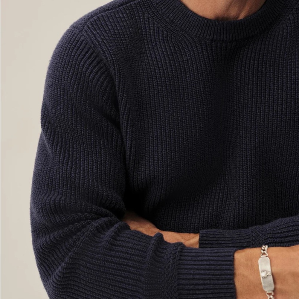 Buck Mason Men's Deep Blue Crewneck Sweater